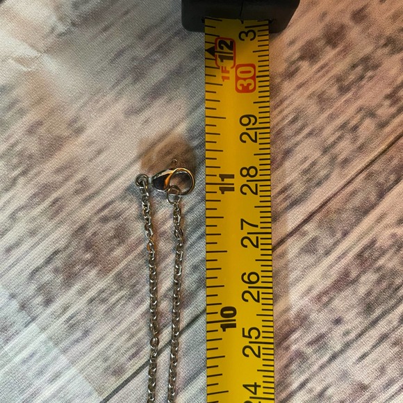 Unisex Silver Key Necklace DogTag 11" - Picture 5 of 5